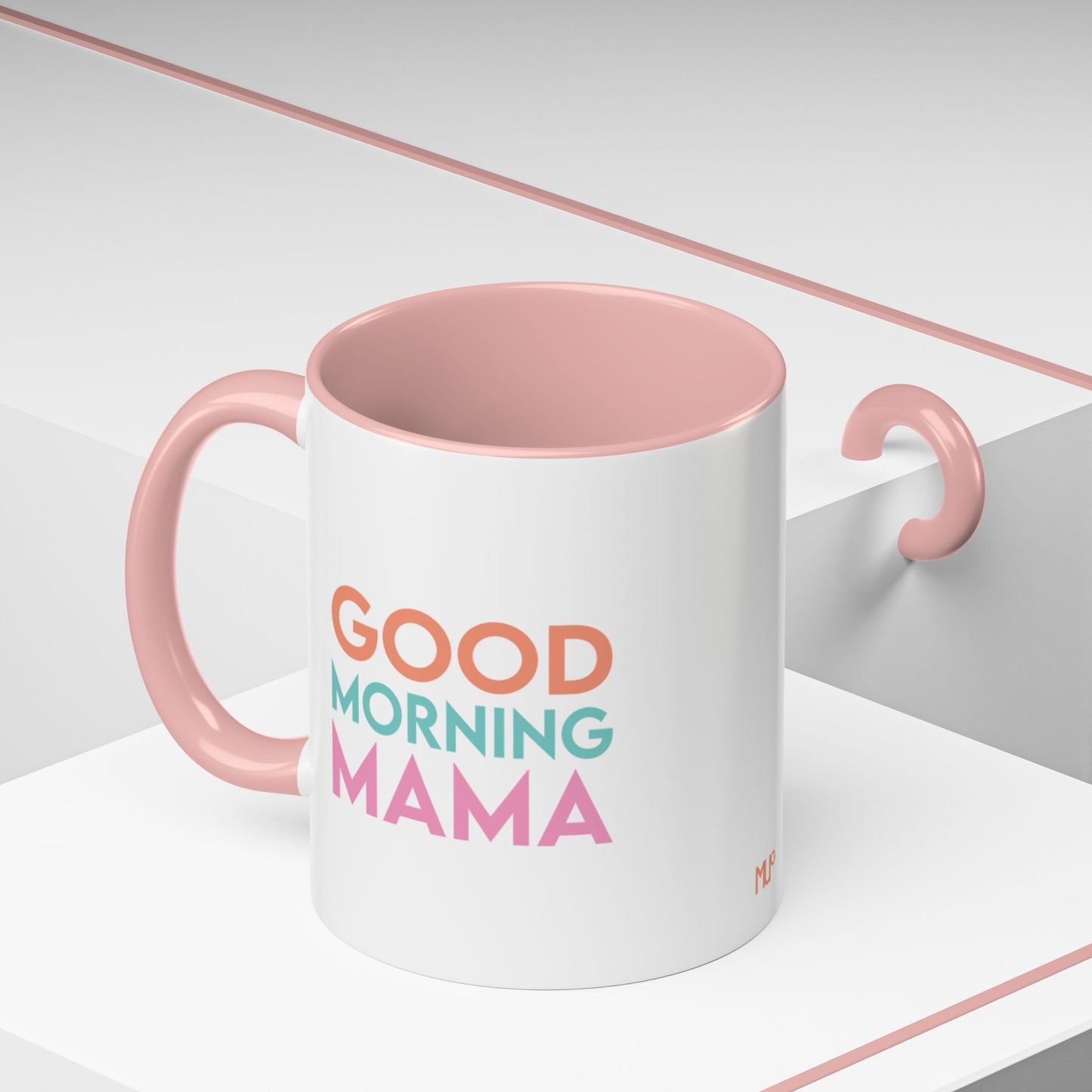 Mother's Day "Goodmorning Mamma, I love you." Pink Accent Ceramic Mug, 11oz