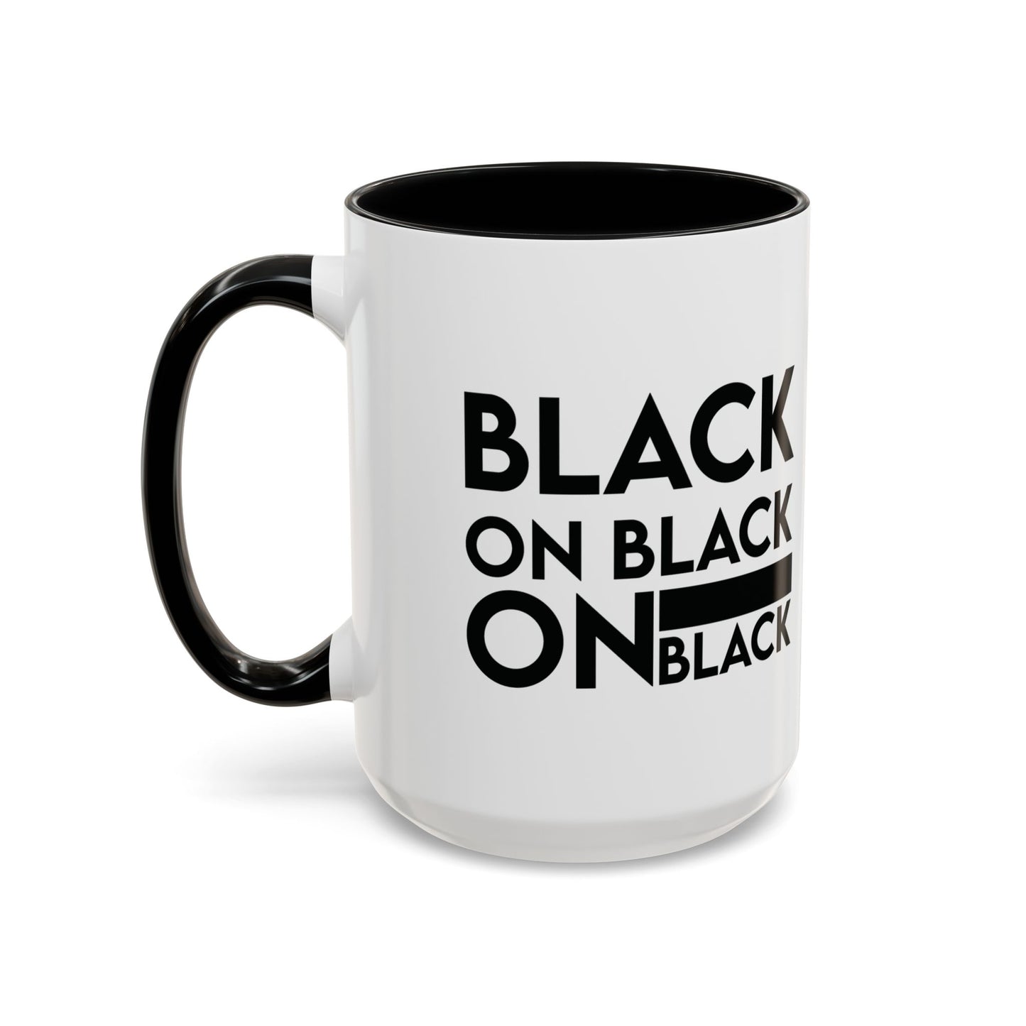 MugMood "Black on black on black" Black Accent Ceramic Mug, 11oz, 15oz