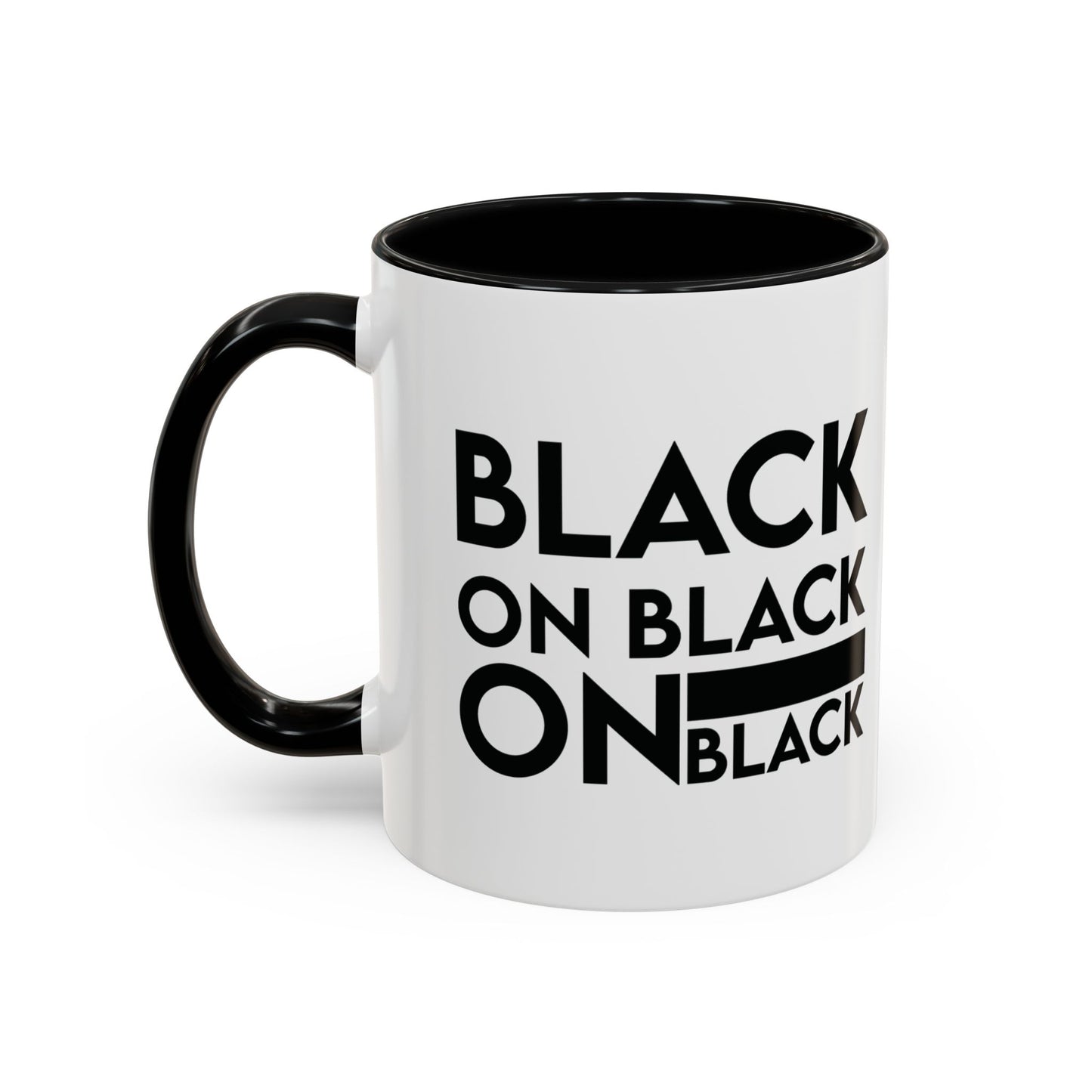 MugMood "Black on black on black" Black Accent Ceramic Mug, 11oz, 15oz