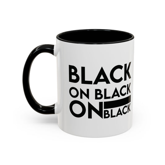 MugMood "Black on black on black" Black Accent Ceramic Mug, 11oz, 15oz