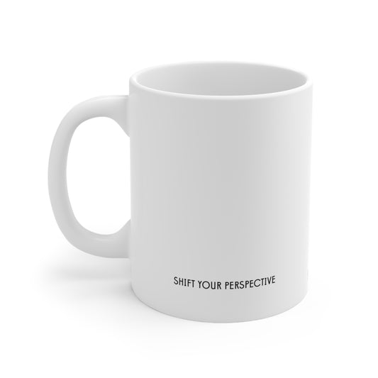 Self-Care "Shift your perspective" White Ceramic Mug, 11oz