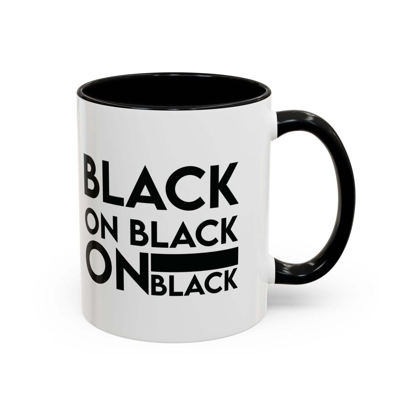 MugMood "Black on black on black" Black Accent Ceramic Mug, 11oz, 15oz