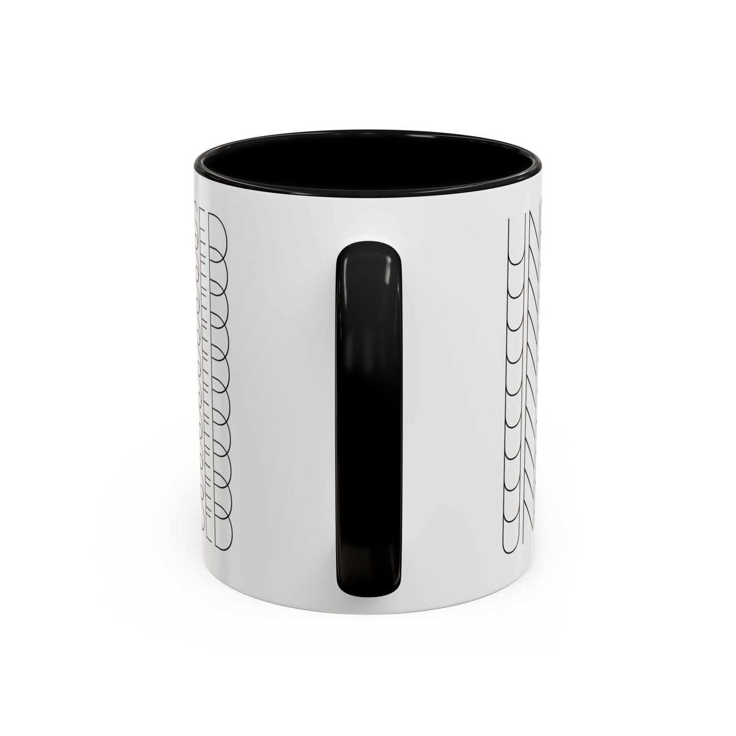 MugMood "Unphased" Black Accent Ceramic Mug, 11oz, 15oz
