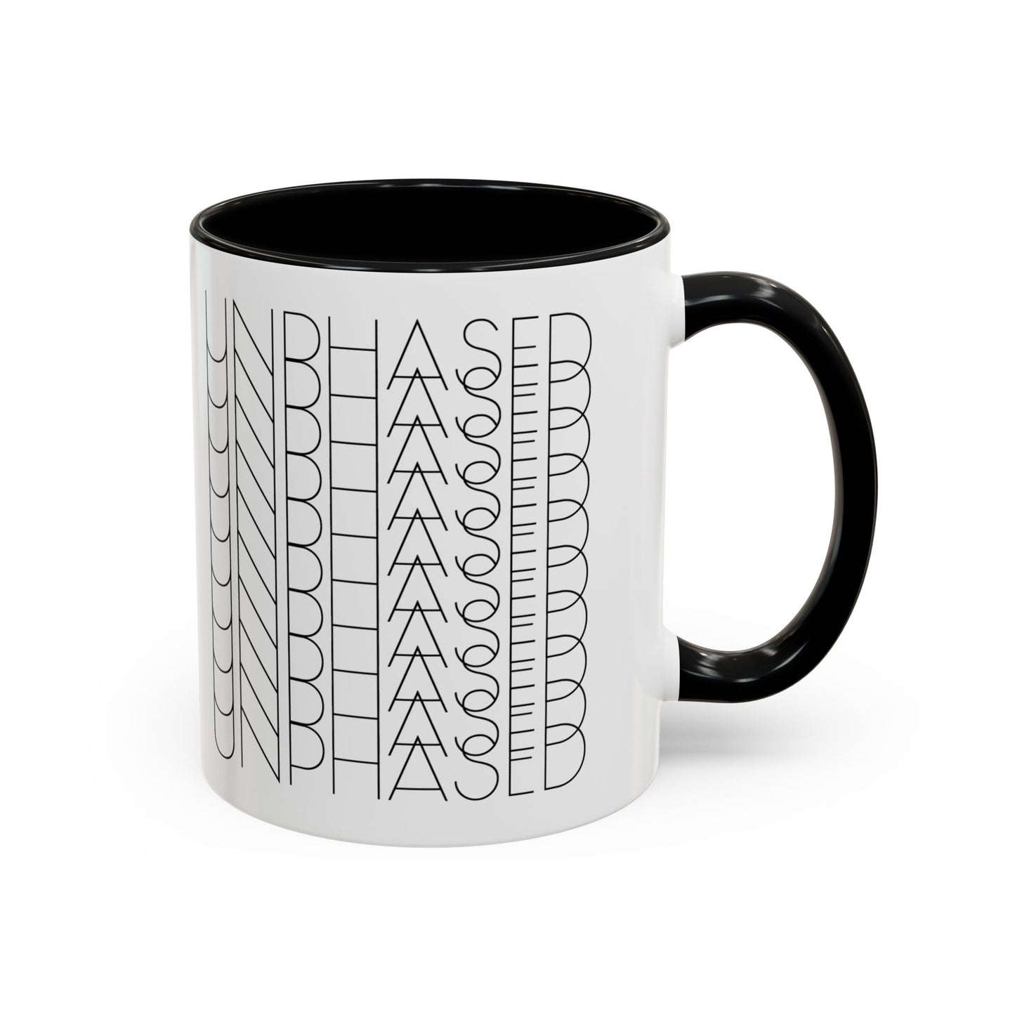 MugMood "Unphased" Black Accent Ceramic Mug, 11oz, 15oz