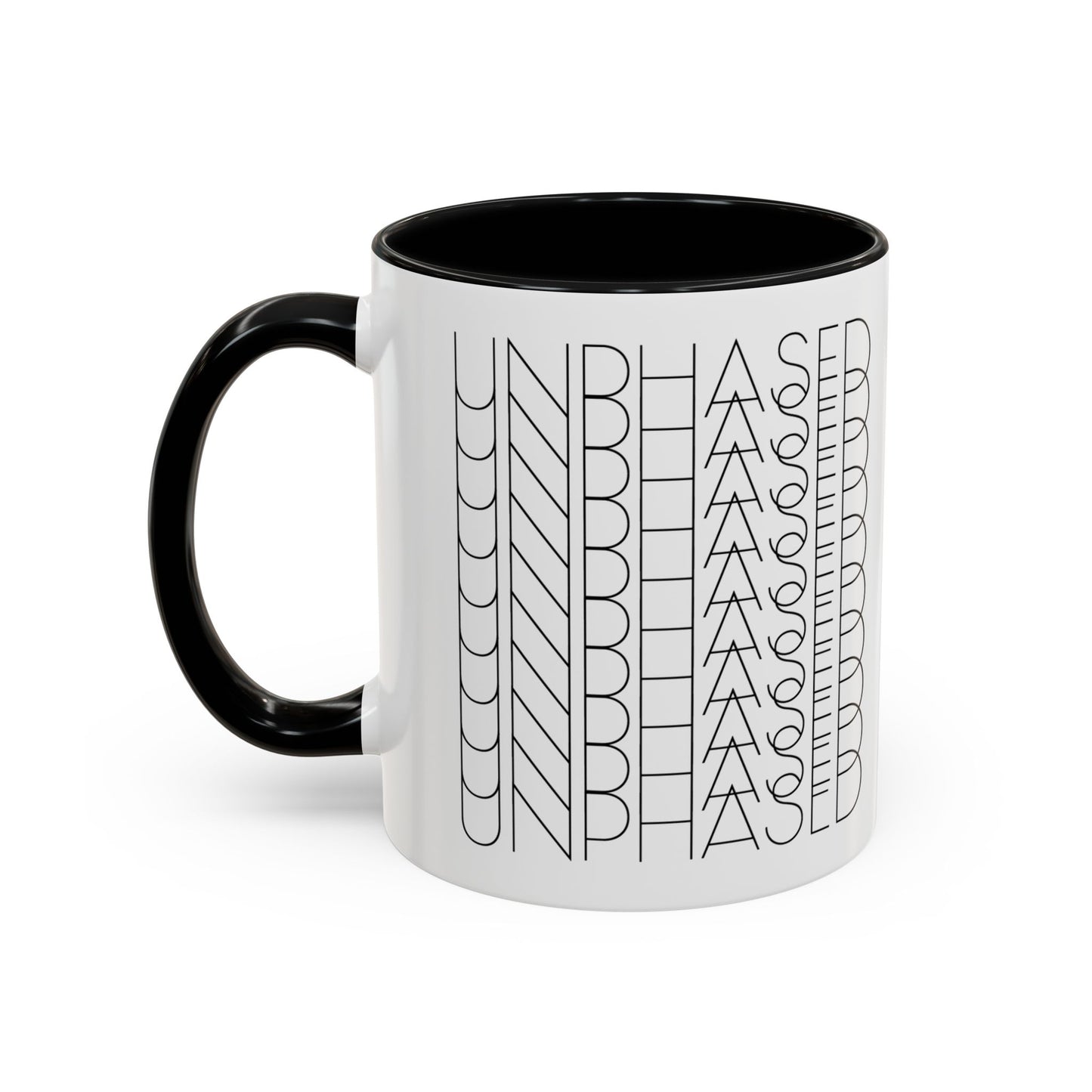 MugMood "Unphased" Black Accent Ceramic Mug, 11oz, 15oz