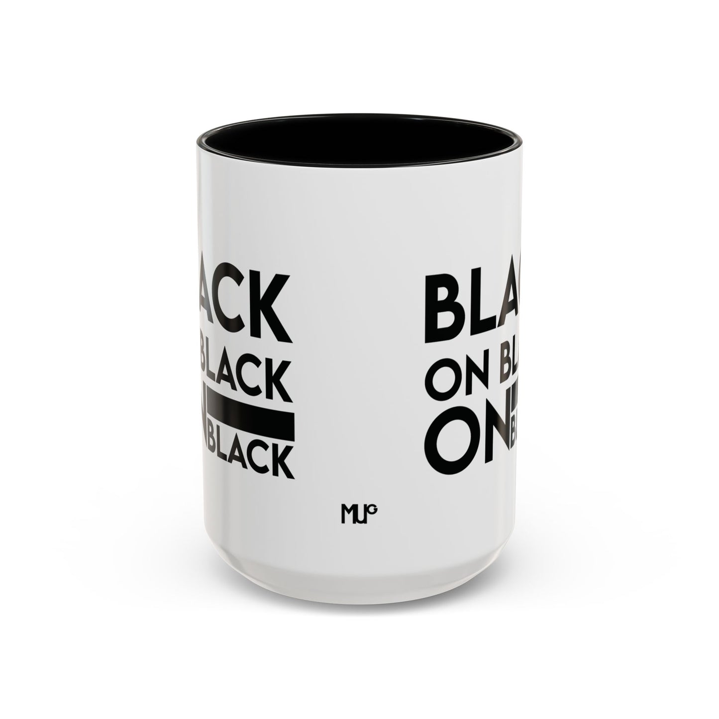 MugMood "Black on black on black" Black Accent Ceramic Mug, 11oz, 15oz