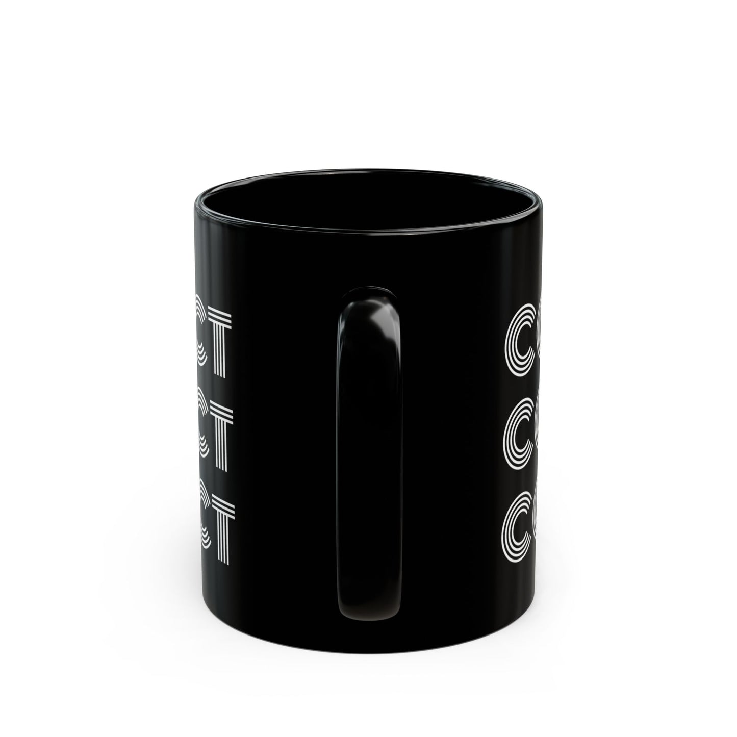 "Come Correct" Text Black Ceramic Mug, 11oz