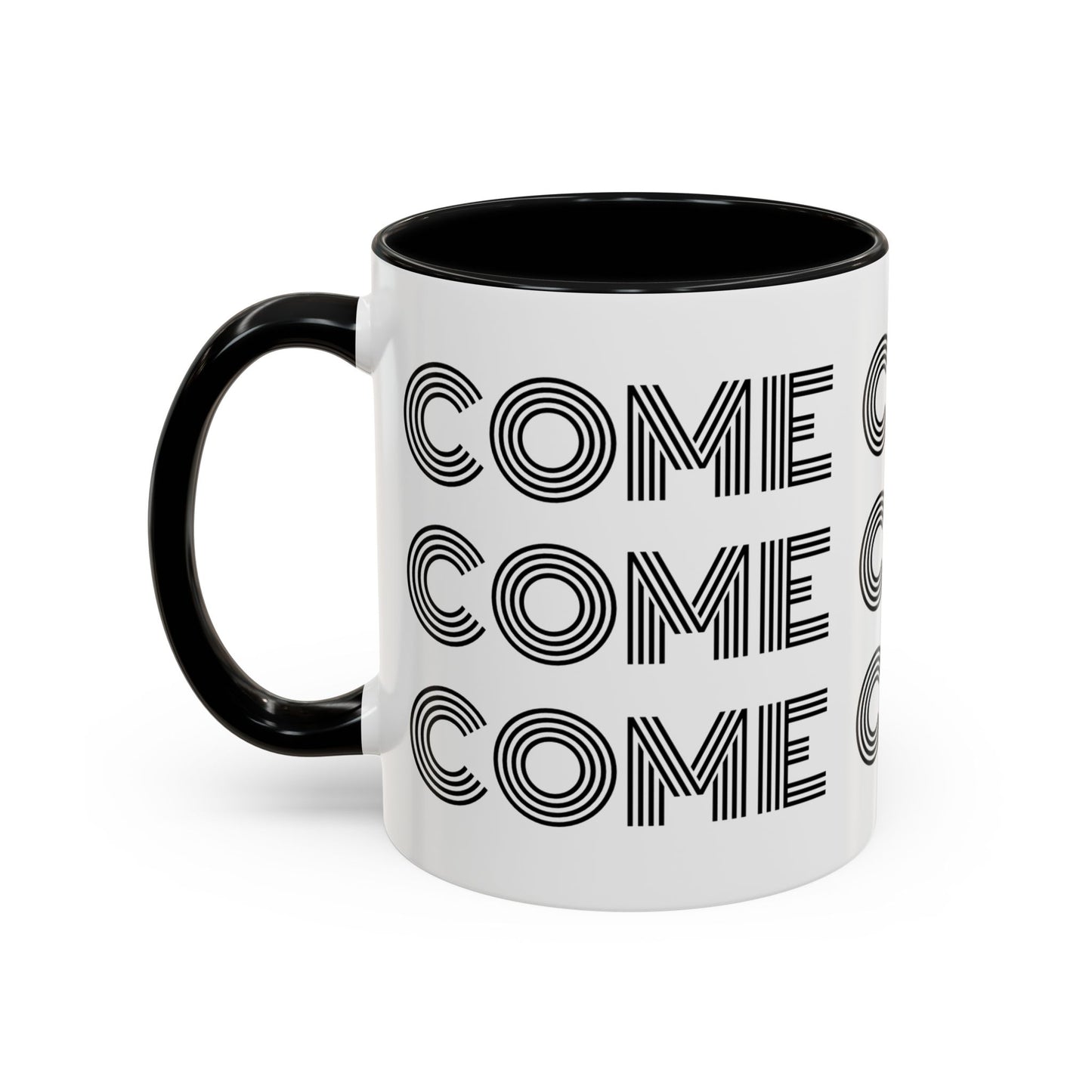 MugMood "Come Correct" Red or Black Accent Ceramic Mug, 11oz, 15oz