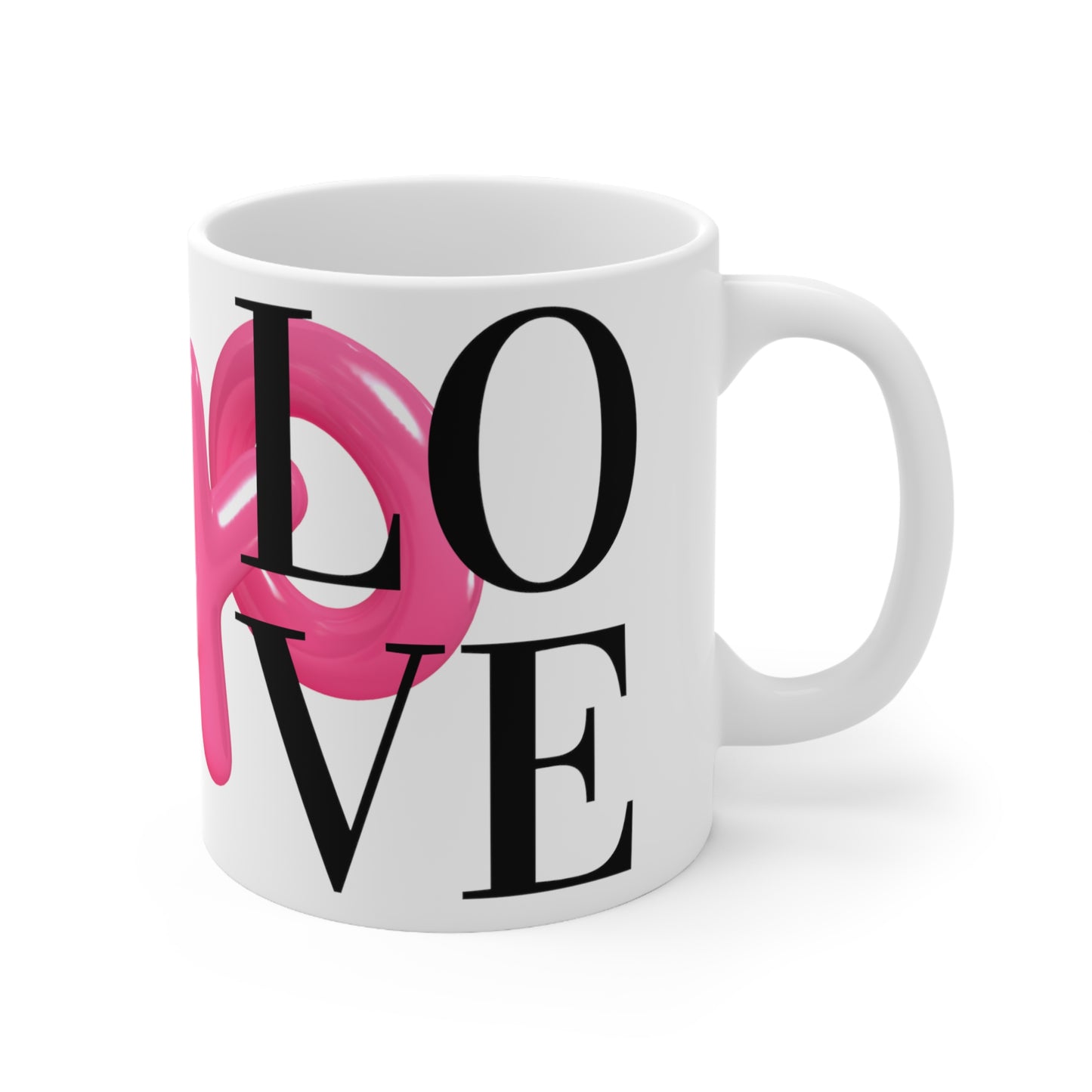 "Love XOXO" White Ceramic Mug, 11oz