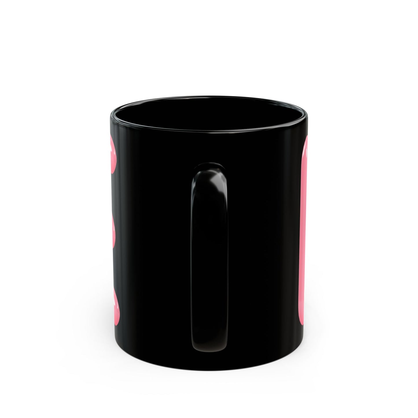 'Love' Inflated Design Black Ceramic Mug, 11oz