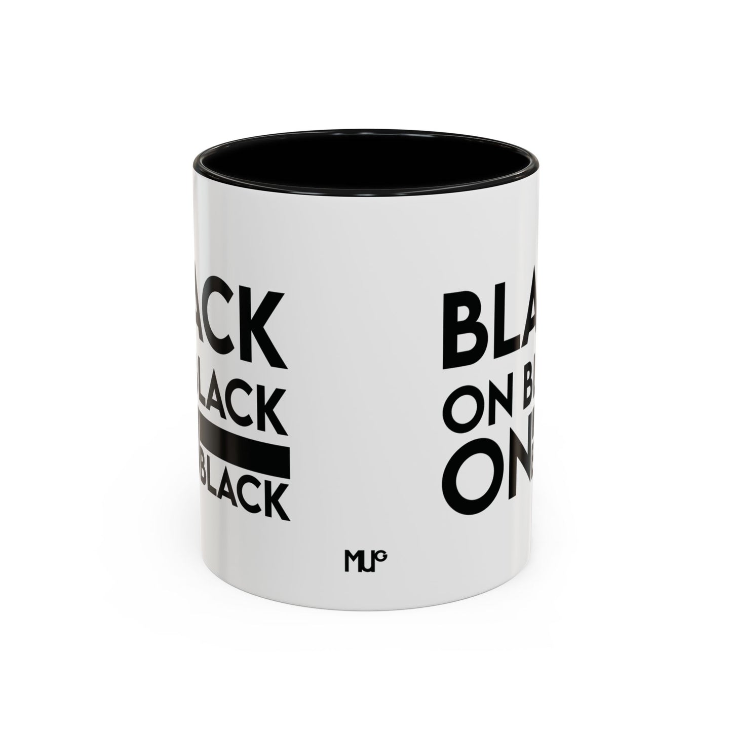 MugMood "Black on black on black" Black Accent Ceramic Mug, 11oz, 15oz