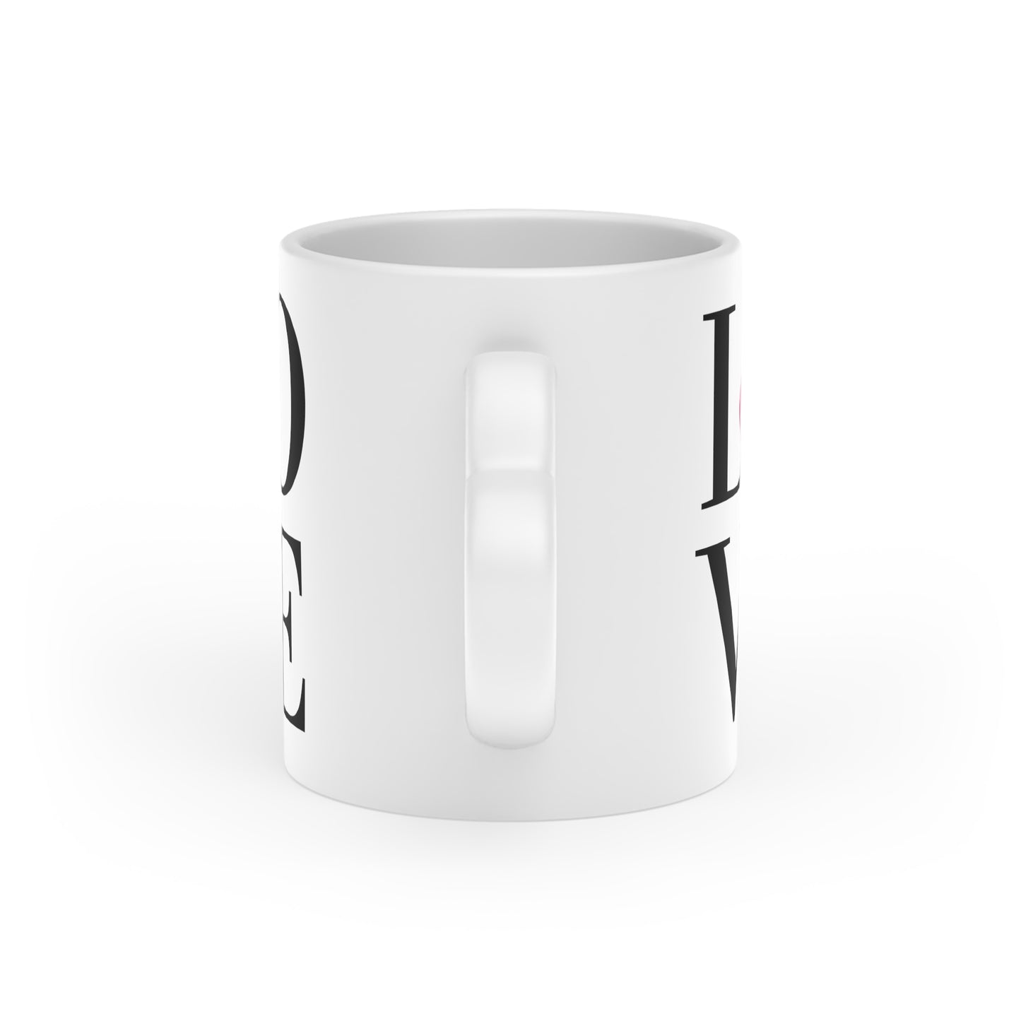 "Love XOXO" Inflated Design, Heart-Shaped Mug