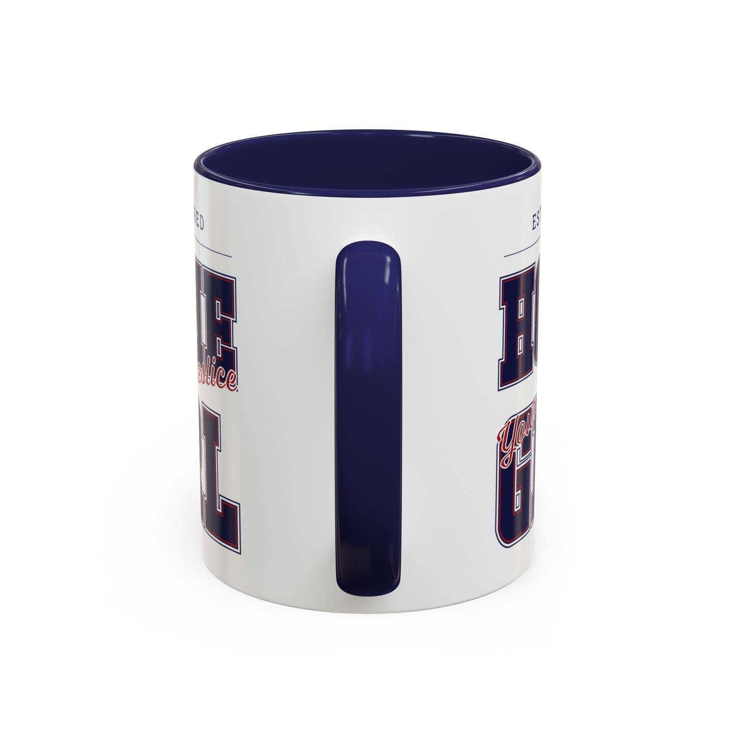 MugMood "Established Homegirl, your homeslice" Red or Blue Accent Ceramic Mug, 11oz, 15oz