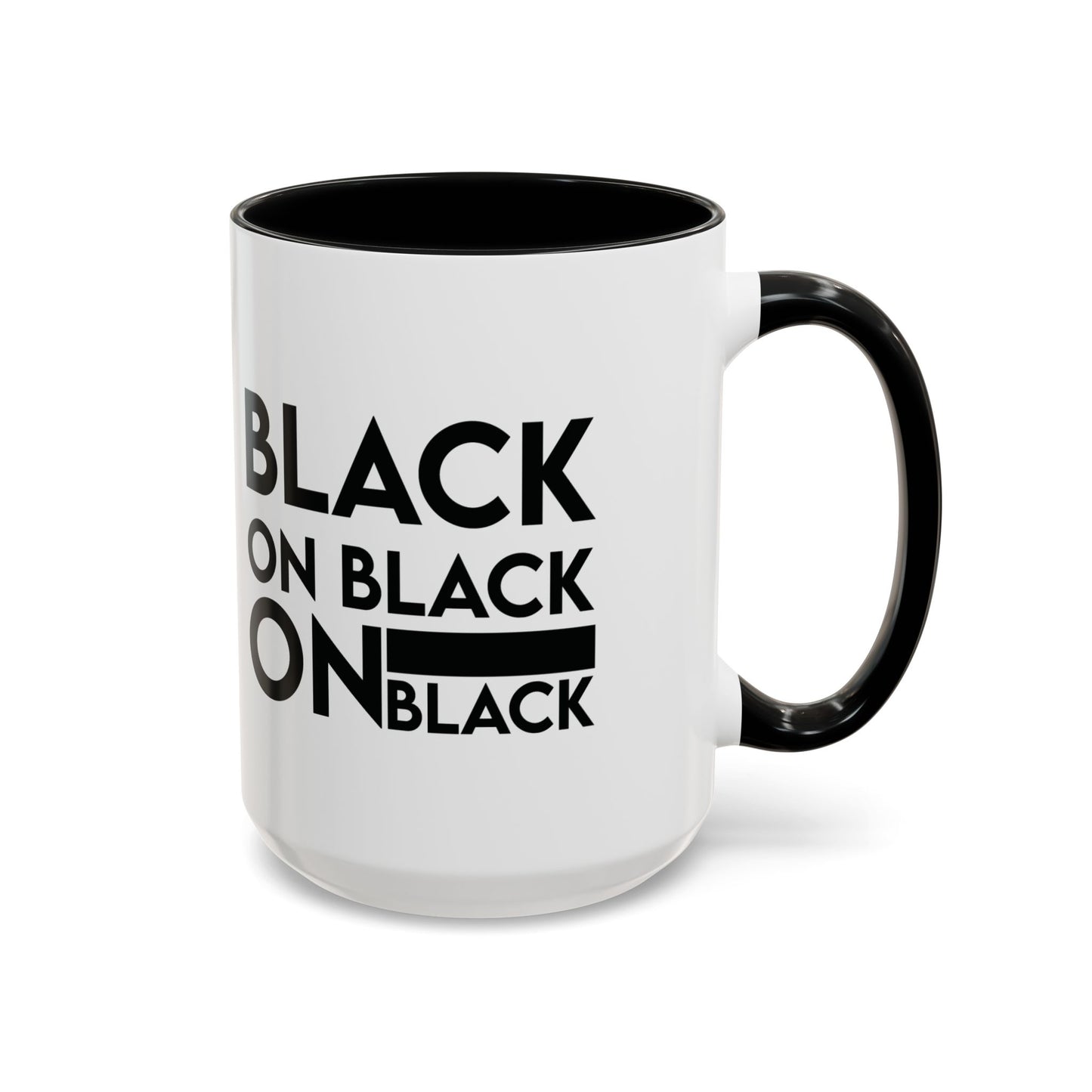 MugMood "Black on black on black" Black Accent Ceramic Mug, 11oz, 15oz